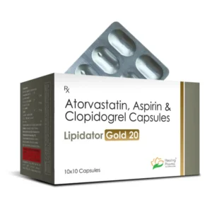 Lipidator Gold 20 | Atorvastatin 20mg+ Clopidogrel 75mg + Aspirin 75mg