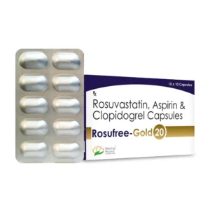 Rosufree Gold 20 | Rosuvastatin 20mg+ Clopidogrel 75mg + Aspirin 75mg